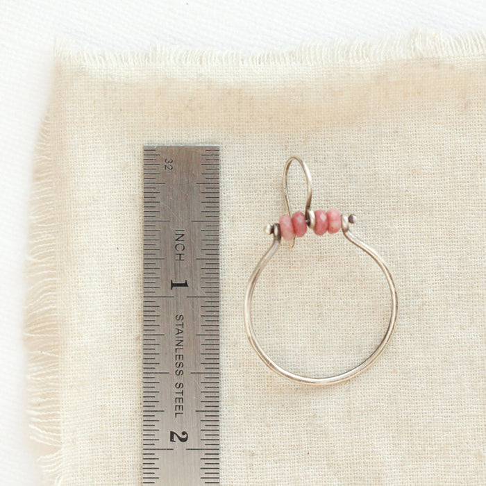 Rhodonite Halo Hoop Earrings