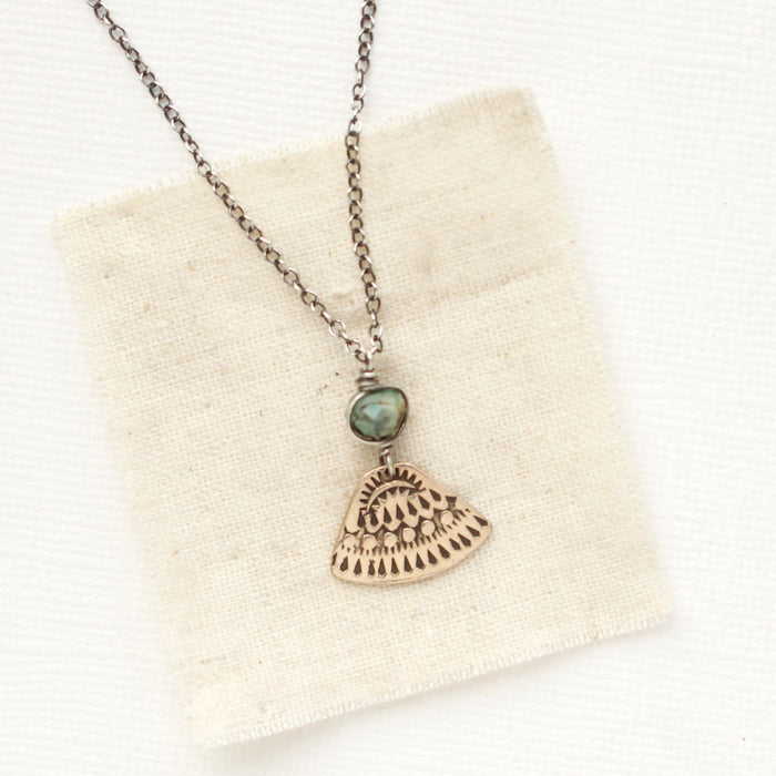 Bronze Asmi Triangle African Jasper Necklace