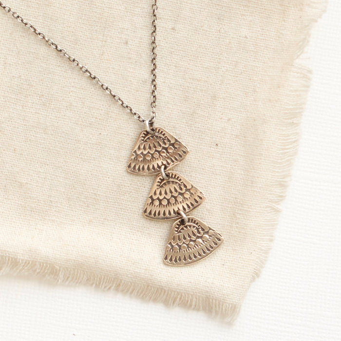 Bronze Asmi Trio Triangle Necklace