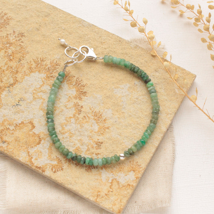 Emerald Silver Bracelet
