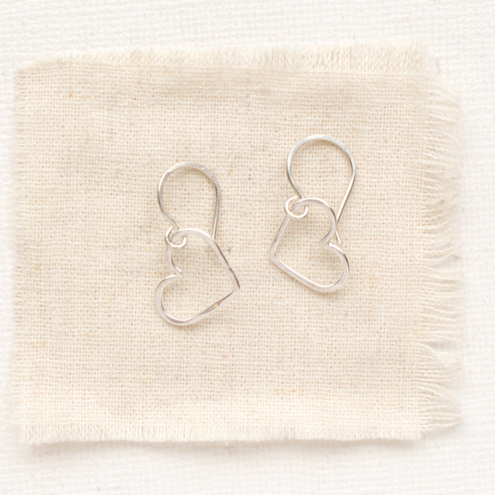 Little Silver Heart Earrings