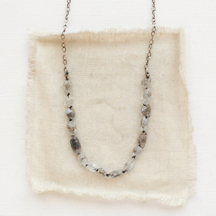Knotted Herkimer Diamond Necklace