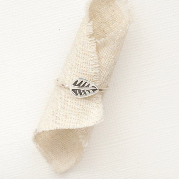 Stamped Leaf Ring