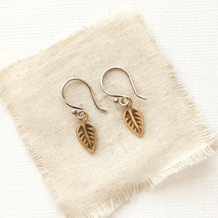Little Bronze Leaf Earrings