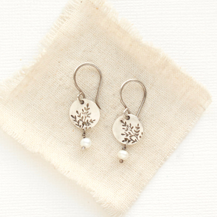 Mini Sprout Pearl Earrings