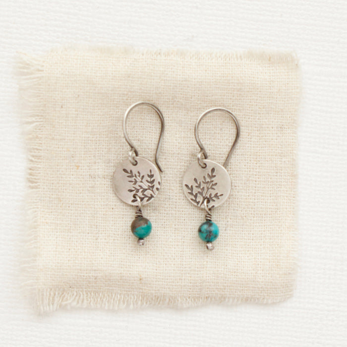 Mini Sprout & Turquoise Earrings