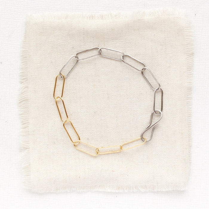 Mixed Metal Paperclip Bracelet