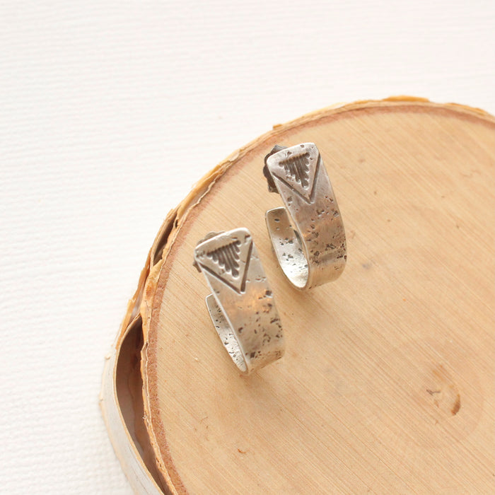 Pakal Hoop Post Earrings