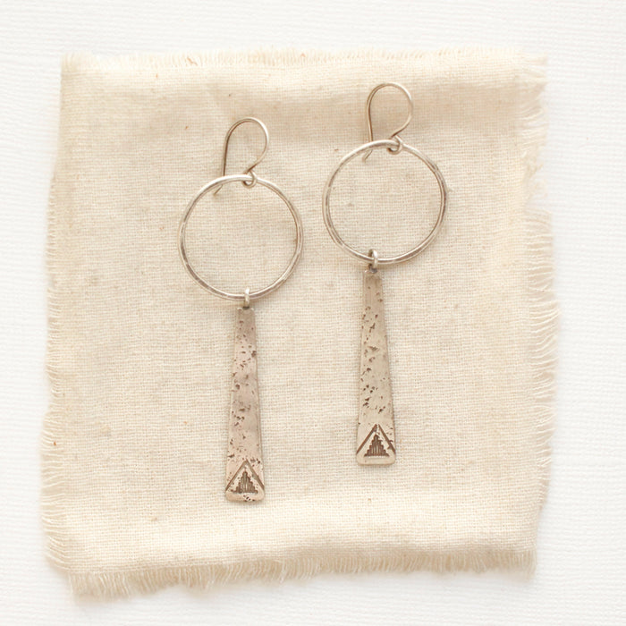 Pakal Long Triangle Hoop Earrings