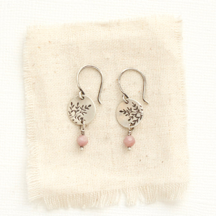 Mini Sprout Rhodonite Earrings