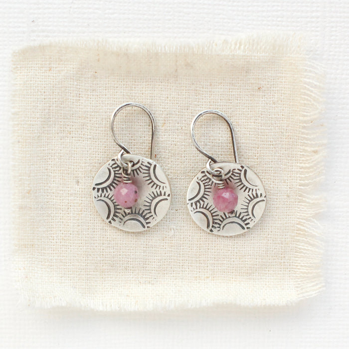 Pinky Ruby Jolie Disc Earrings