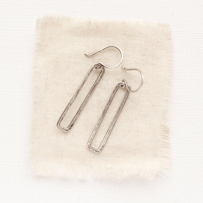 Silver Open Bar Earrings