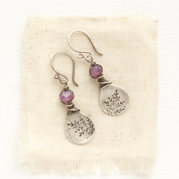 Mini Sprout Teardrop Spinel Earrings