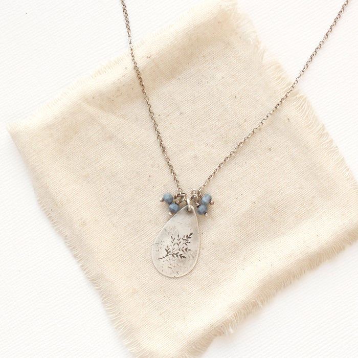 Sprout Teardrop Sponge Coral Cluster Necklace