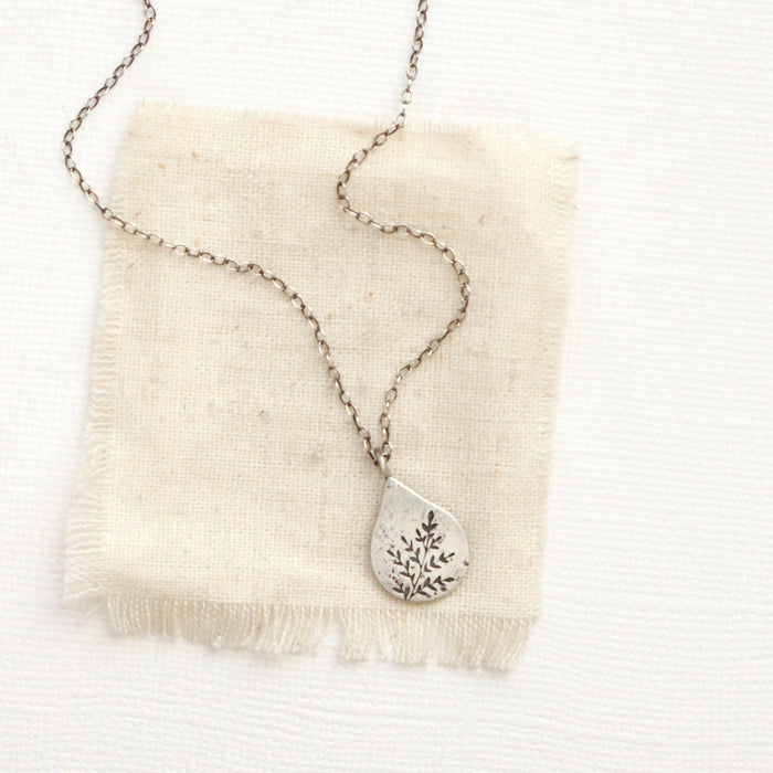 Mini Sprout Teardrop Necklace