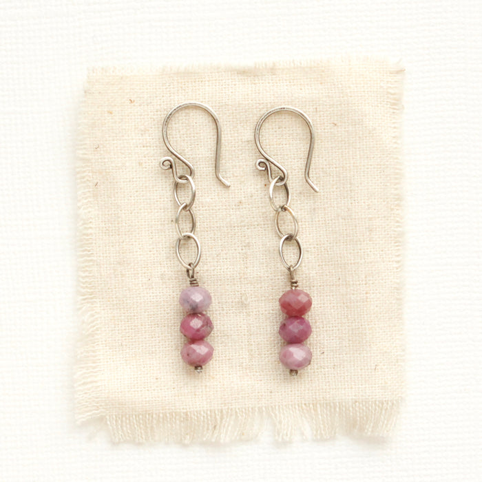 Stacked Spinel Chain Earrings