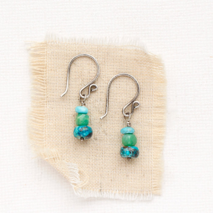 Stacked Turquoise & Chrysoprase Earrings