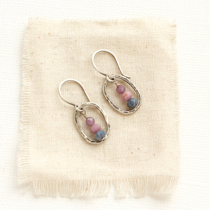 Stacked Violet Mini Hoop Earrings