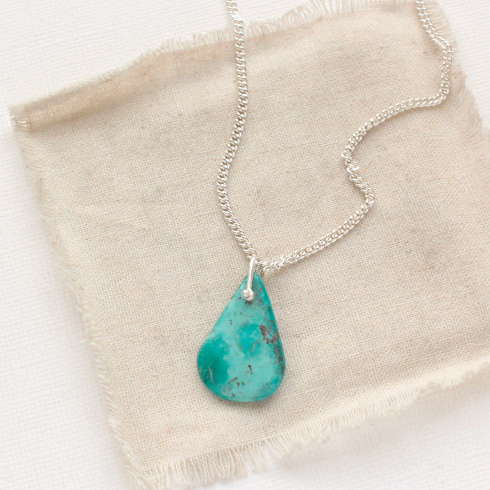 Pinned Turquoise Drop Necklace