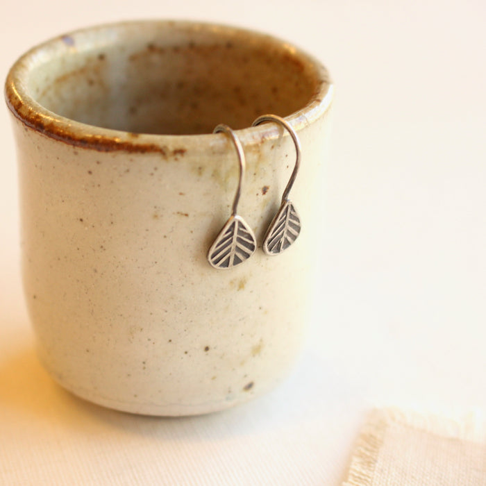 Tribal Leaf Lobe Hugger Earrings
