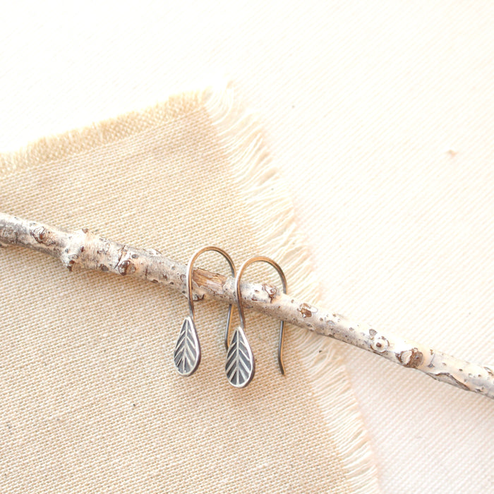 Tribal Leaf Lobe Hugger Earrings