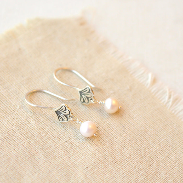 Fleur Drop Pearl Earrings