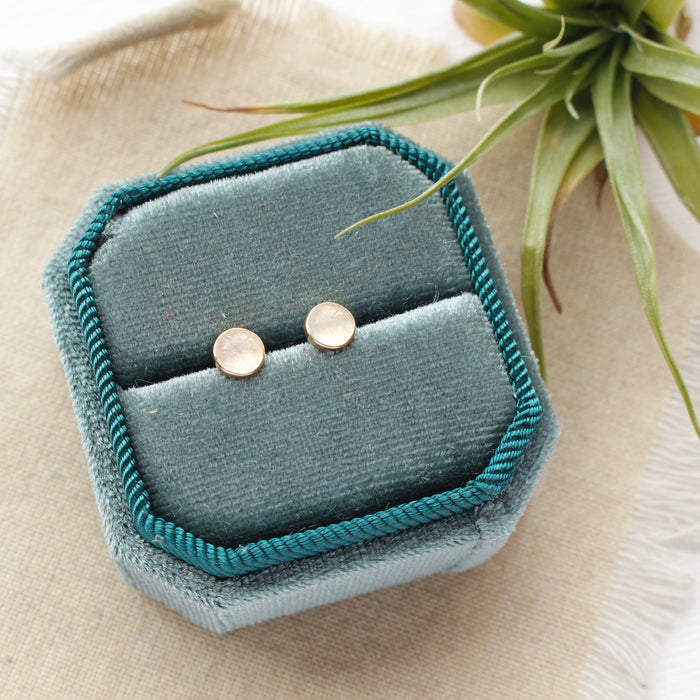 Moonstone Gold Post Earrings