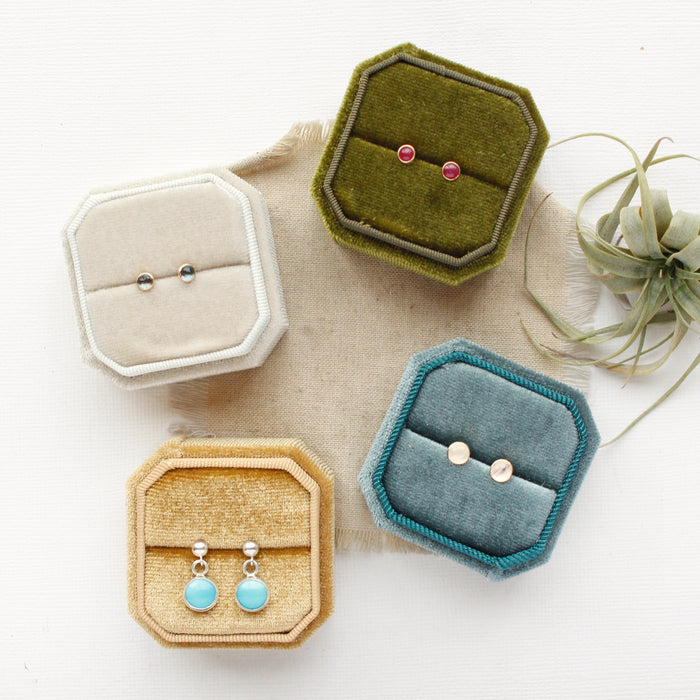 Moonstone Gold Post Earrings