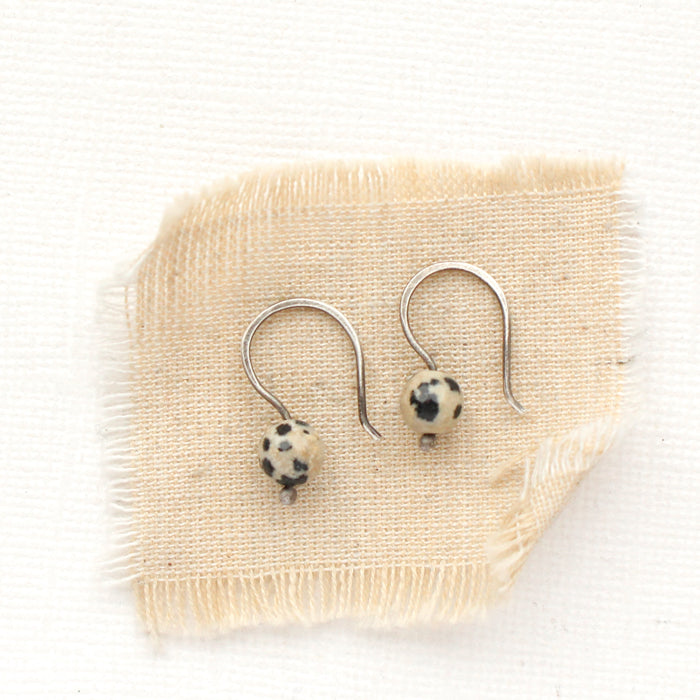 Dalmatian Jasper Lobe Hugger Earrings