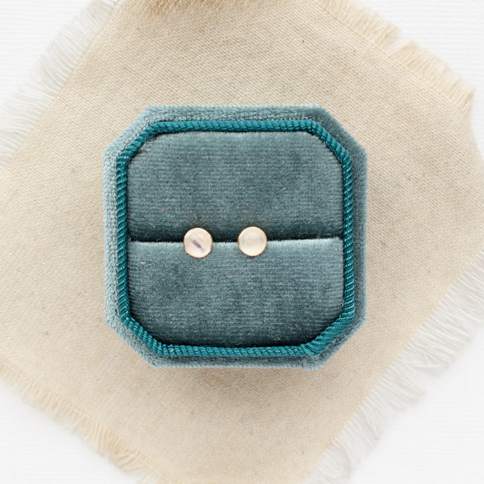 Moonstone Gold Post Earrings