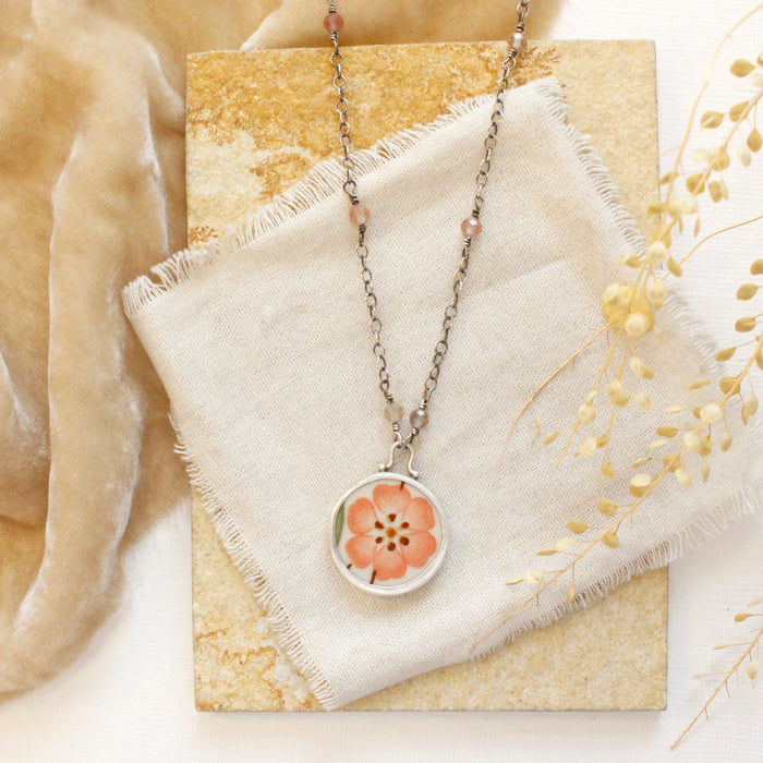 Peach Blossom & Andesine Necklace