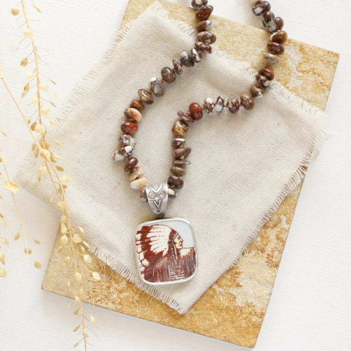 Knotted Wild Horse Magnesite Necklace