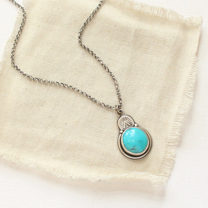 Royston Turquoise Stamped Arch Necklace