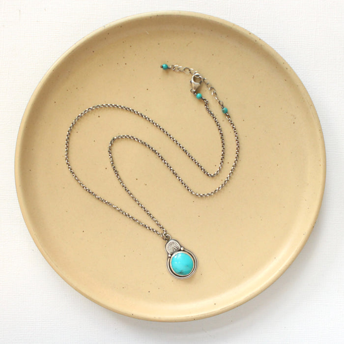 Royston Turquoise Stamped Arch Necklace