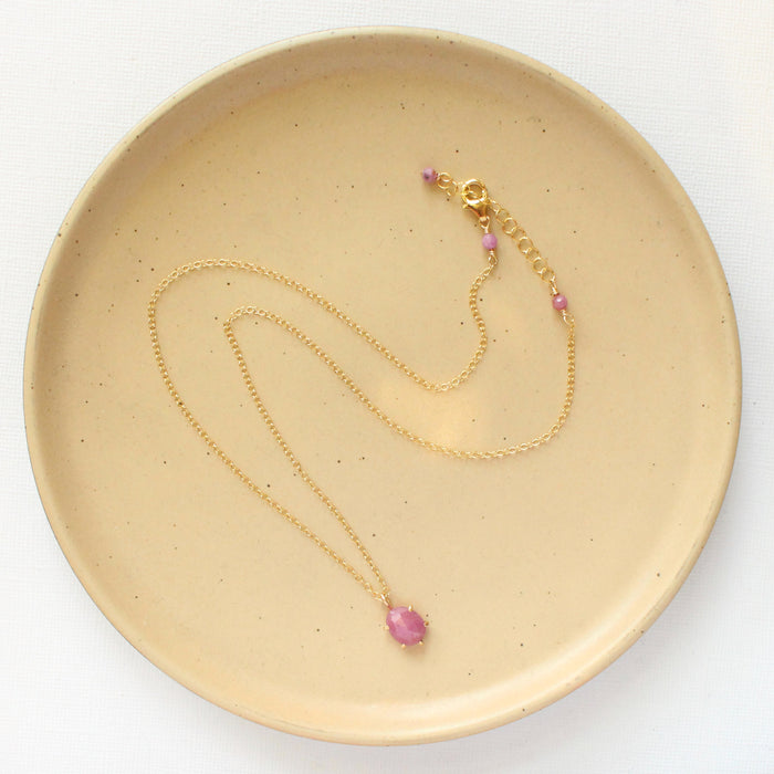 Prong Set Ruby Necklace
