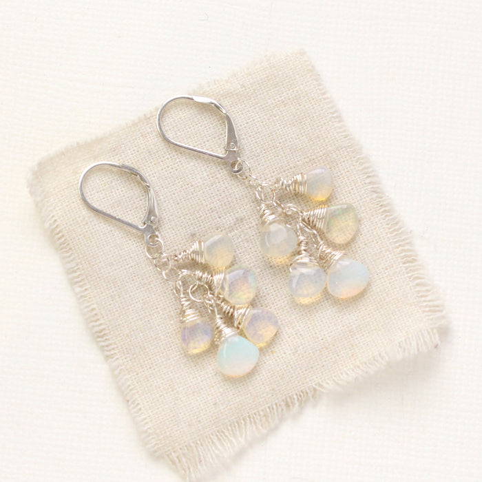 Opal Teardrop Cascade Earrings