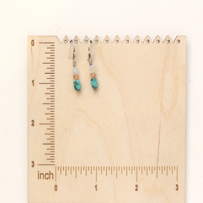 Bondi Opal Turquoise and Sunstone Earrings