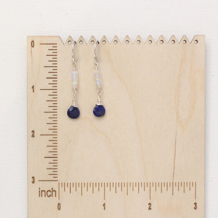 Ethiopian Opal and Lapis Drop Earrings