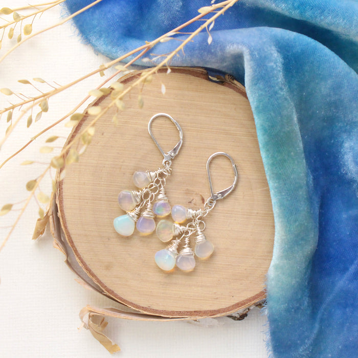 Opal Teardrop Cascade Earrings