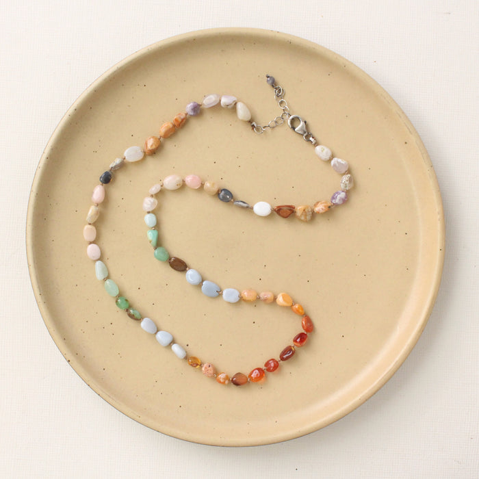 Rainbow Opal Knotted Necklace