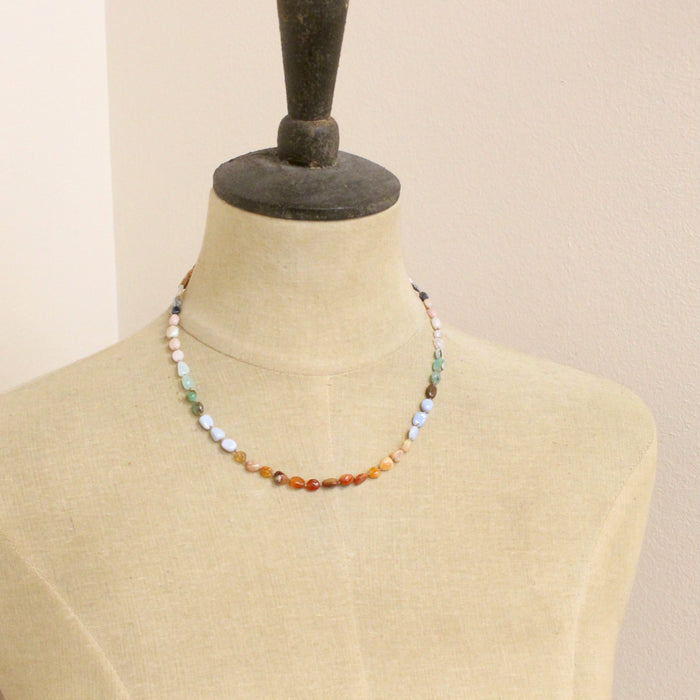 Rainbow Opal Knotted Necklace