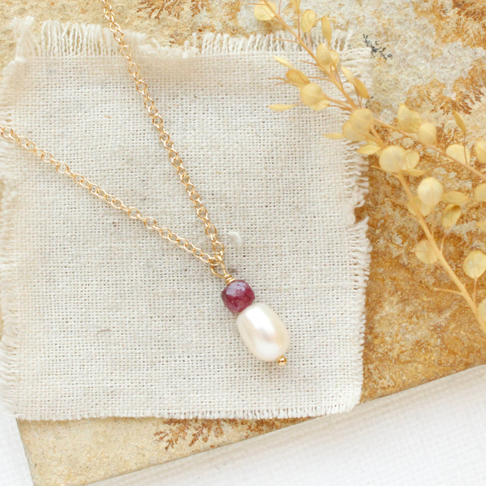 Ruby & Pearl Necklace