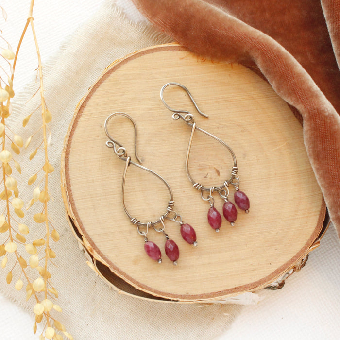 Ruby Chandelier Teardrop Earrings