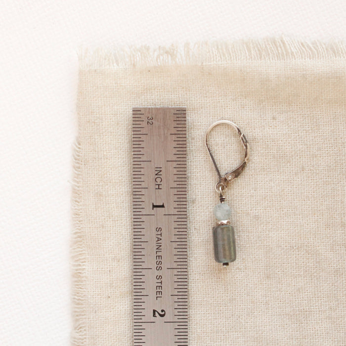 Stacked Zircon & Labradorite Earrings