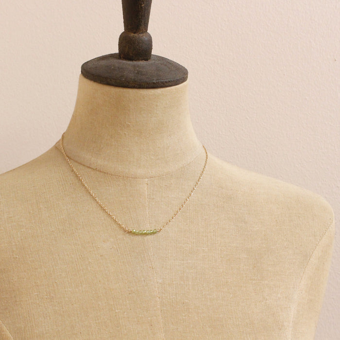 Peridot Gold Bar Necklace