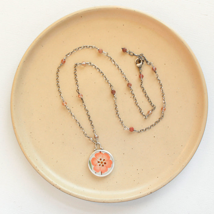 Peach Blossom & Andesine Necklace