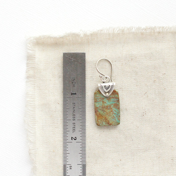 Pinned Turquoise Slice Earrings
