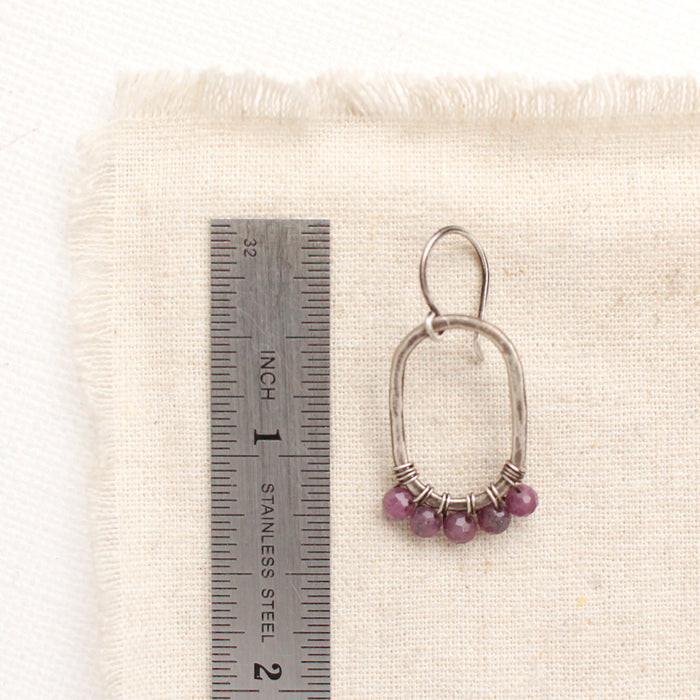 Purple Ruby Wrapped Oval Earrings