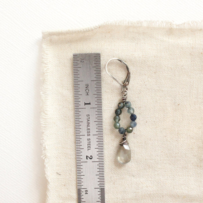 Sapphire & Labradorite Hoop Earrings