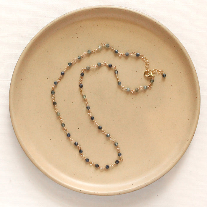 Wrapped Sapphire Gold Necklace